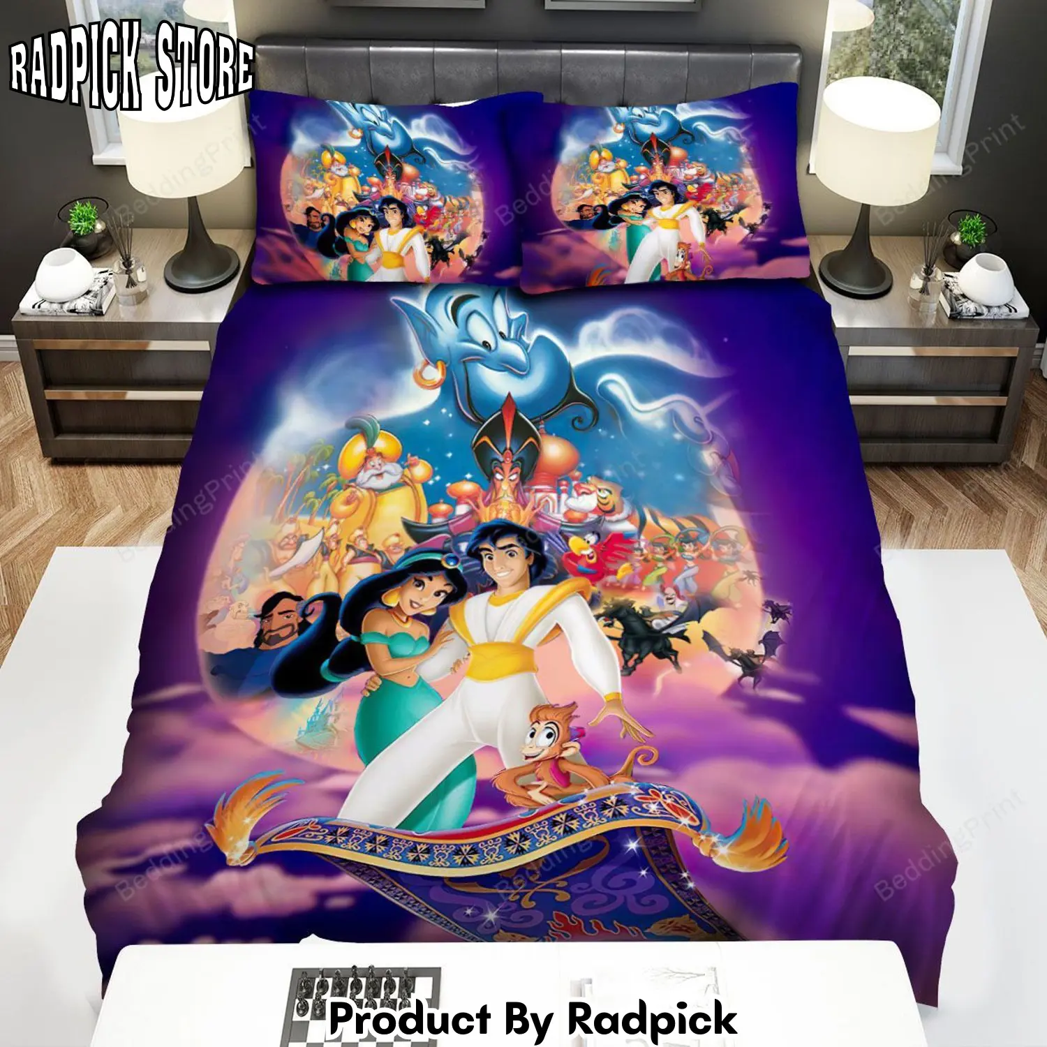 Radpick aladdin and the magic lamp characters bed sheets duvet cover bedding sets rp3278855